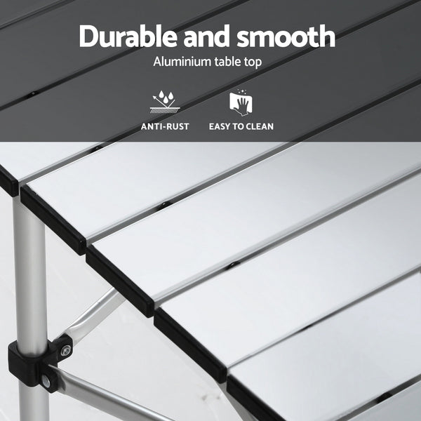 Weisshorn 3pc Camping Table Chair Set Outdoor Folding Aluminium Portable Picnic Awezingly