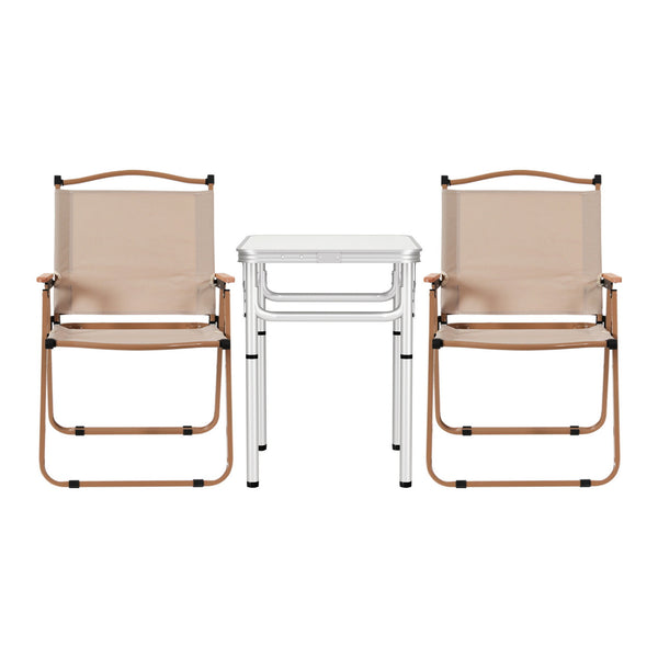 Weisshorn 3pc Camping Table Chair Set Outdoor Folding Aluminium Portable Picnic Awezingly