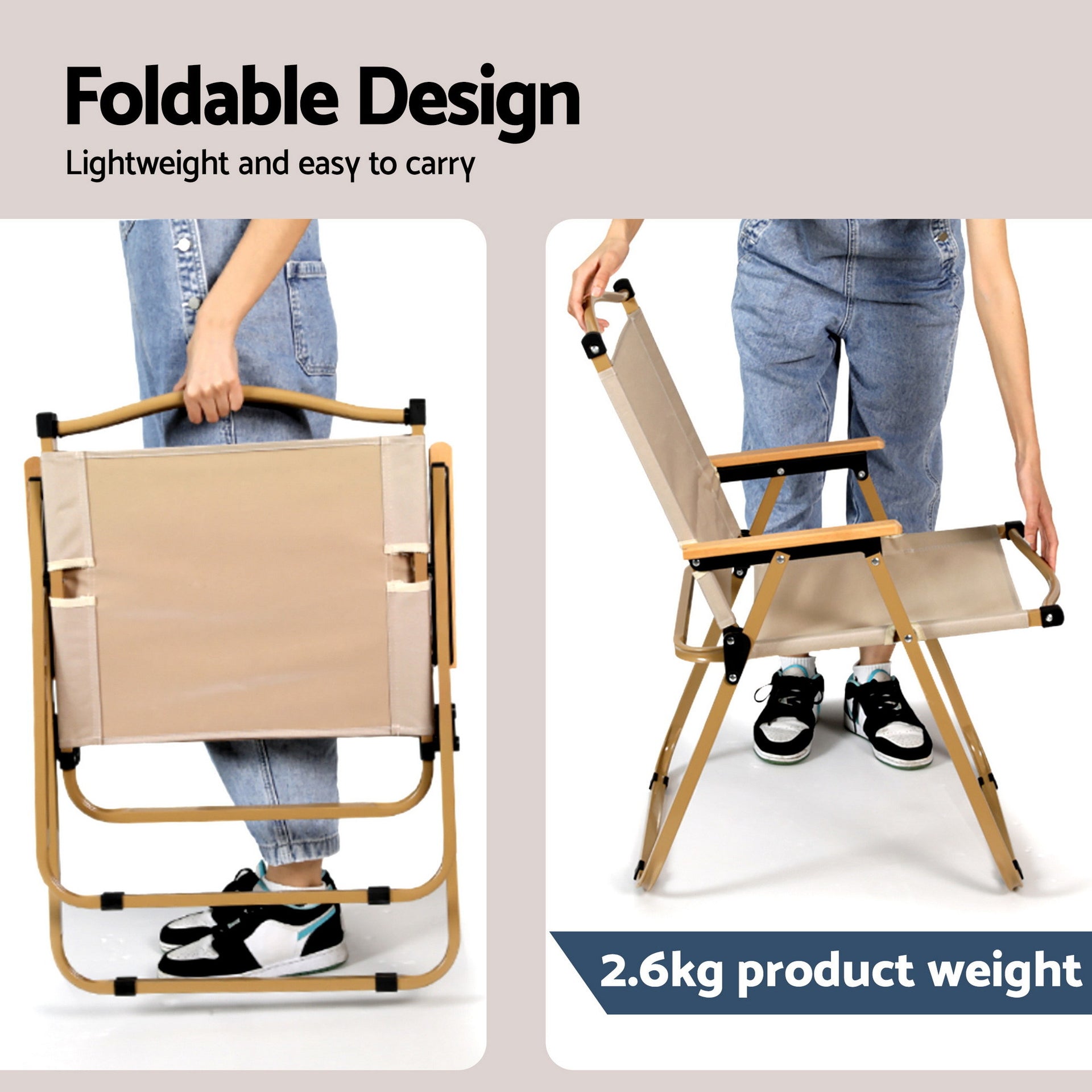 Weisshorn 3pc Camping Table Chair Set Outdoor Folding Aluminium Portable Picnic Awezingly