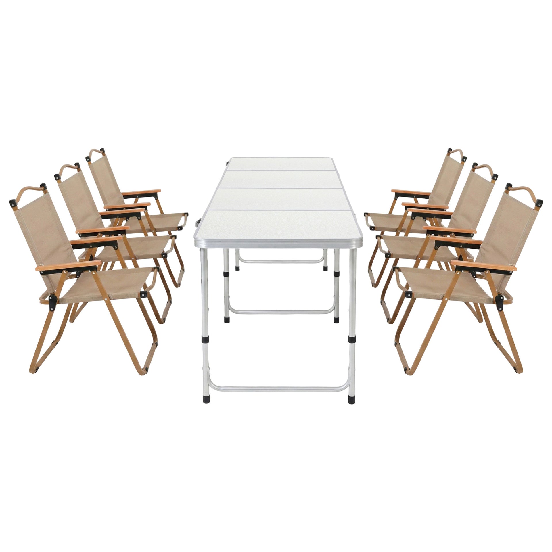 Weisshorn 7pc Camping Table Chair Set Outdoor Folding Aluminium Portable Picnic Awezingly