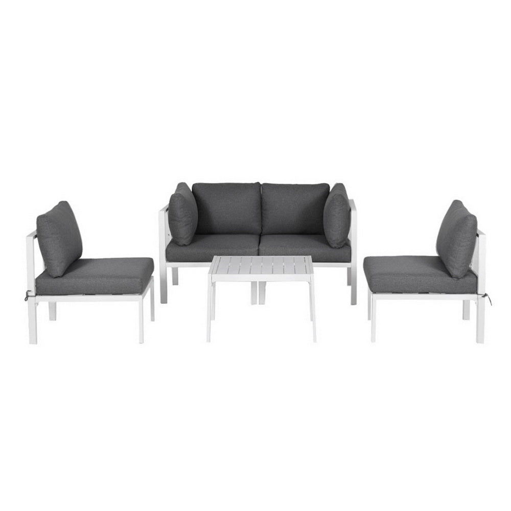 Gardeon 6PCS Outdoor Sofa Set Aluminium Table and Chairs Lounge Patio Furniture Awezingly