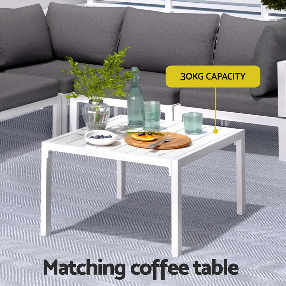 Gardeon 6PCS Outdoor Sofa Set Aluminium Table and Chairs Lounge Patio Furniture Awezingly