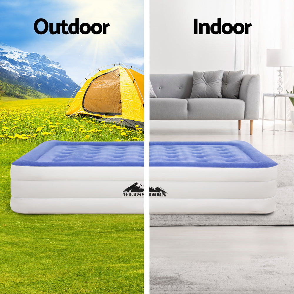 Weisshorn Air Mattress Single Inflatable Bed 46cm Cube Airbed Weisshorn