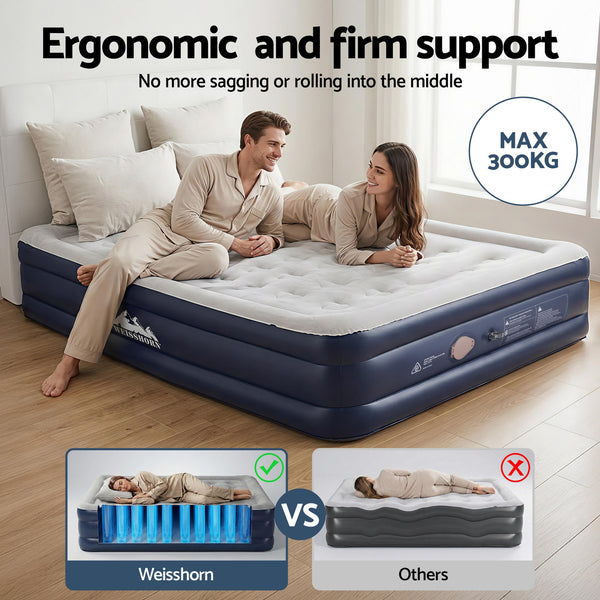 Weisshorn Air Mattress Queen Inflatable Bed 46cm Air bed Cube Awezingly