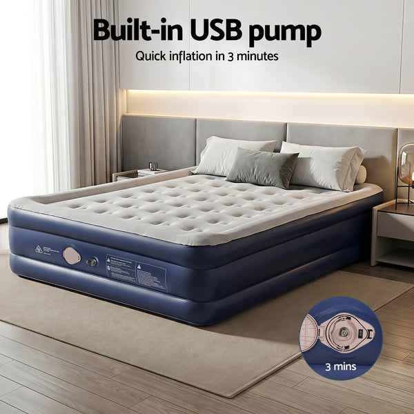 Weisshorn Air Mattress Queen Inflatable Bed 46cm Air bed Cube Awezingly