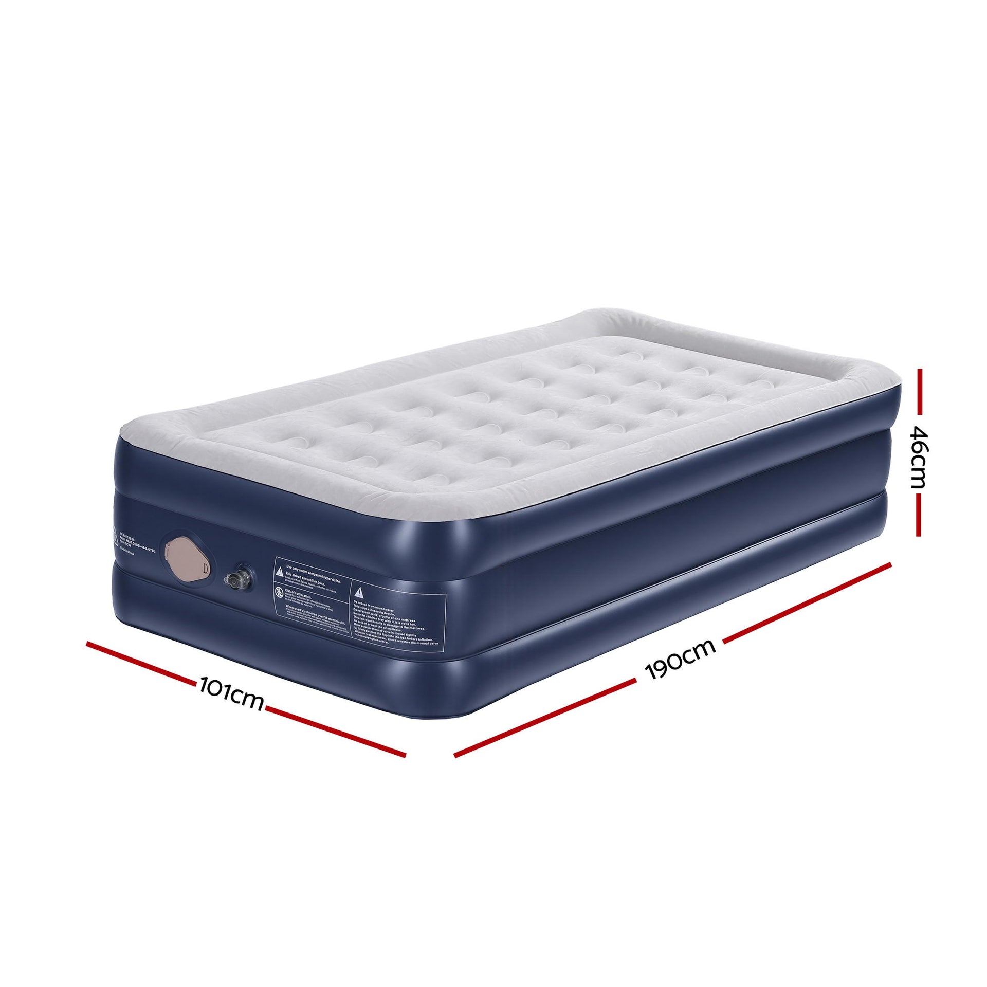 Weisshorn Air Mattress Single Inflatable Bed 46cm Air bed Cube Awezingly