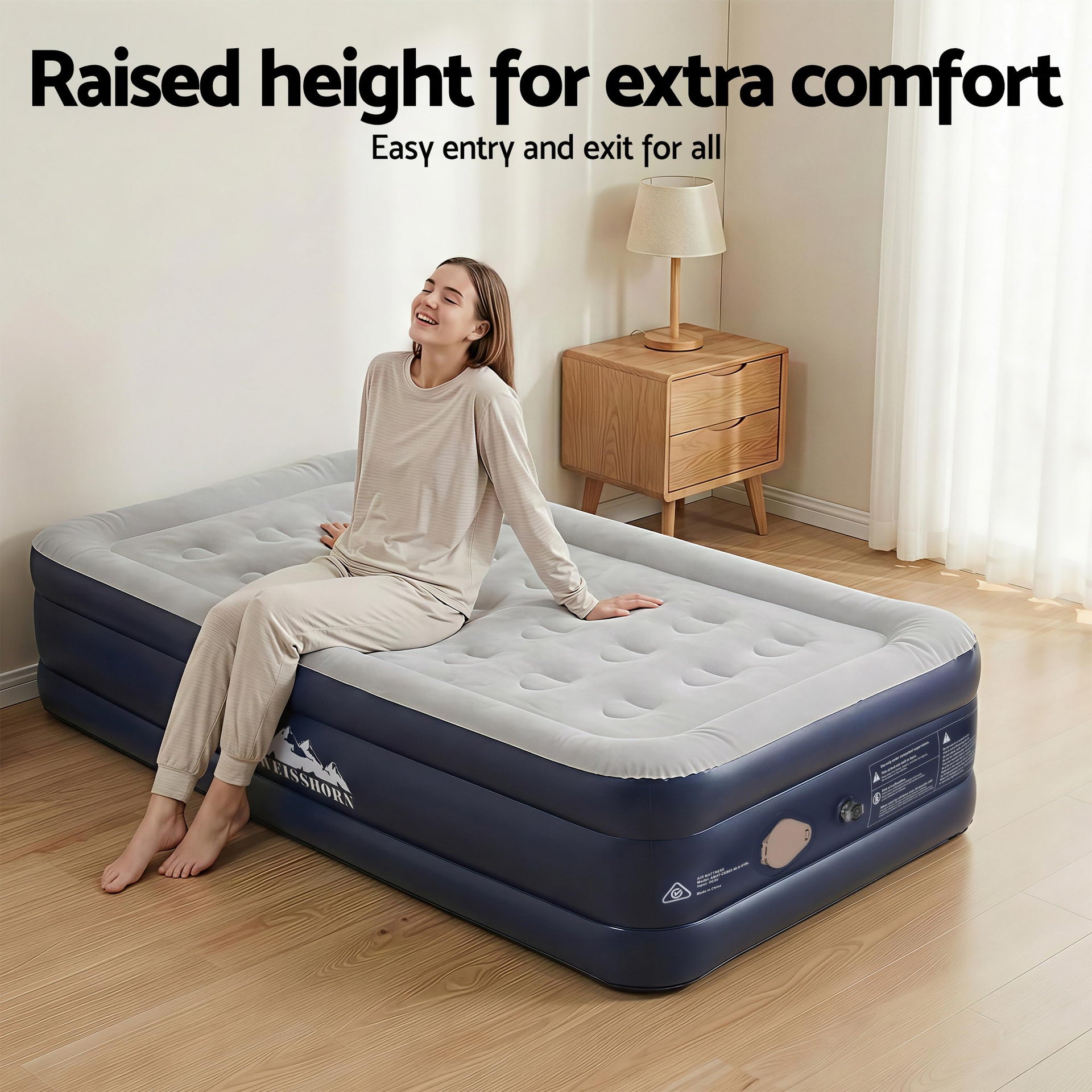 Weisshorn Air Mattress Single Inflatable Bed 46cm Air bed Cube Awezingly