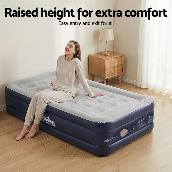 Weisshorn Air Mattress Single Inflatable Bed 46cm Air bed Cube Awezingly