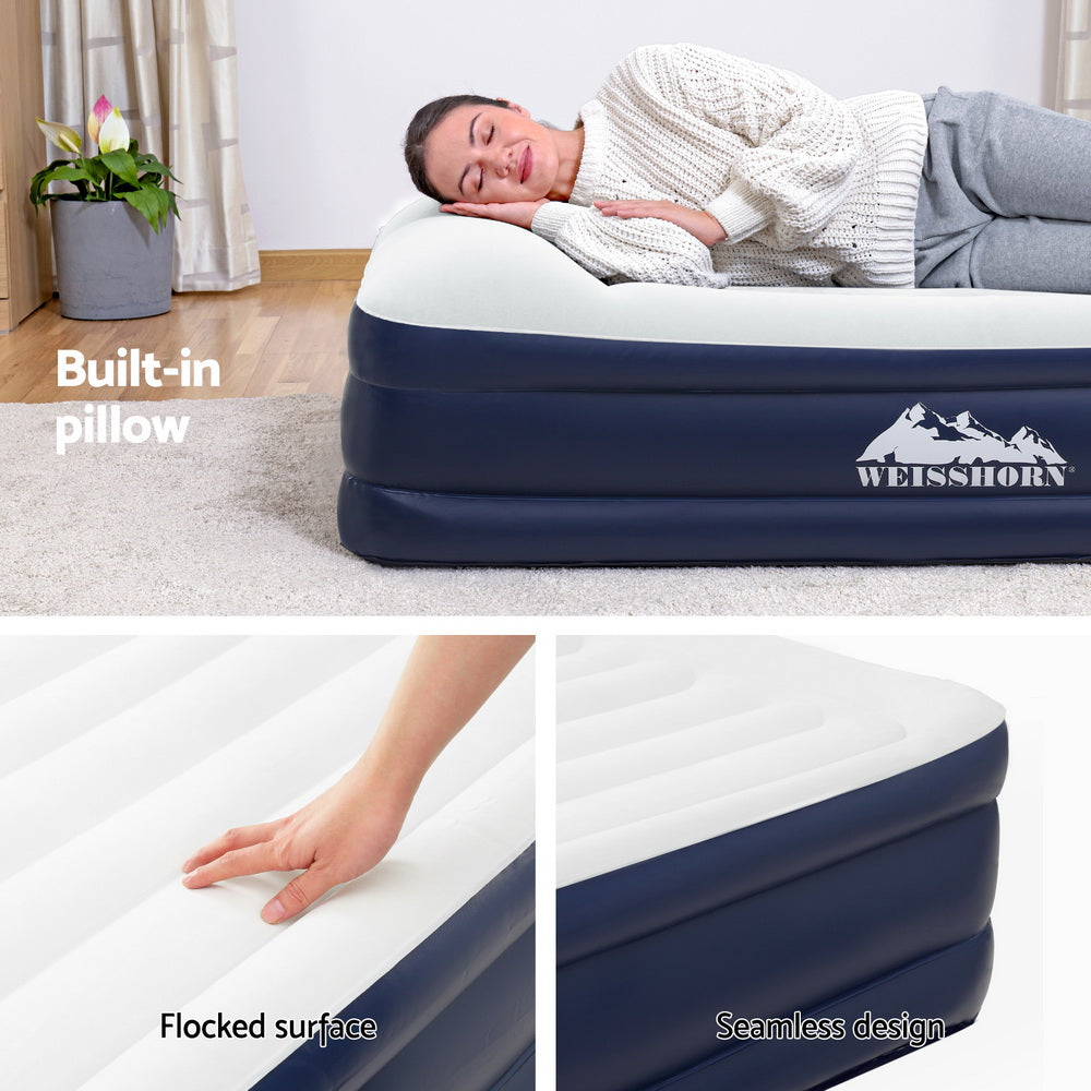 Weisshorn Air Mattress Single Inflatable Bed 46cm Air bed Grey Weisshorn