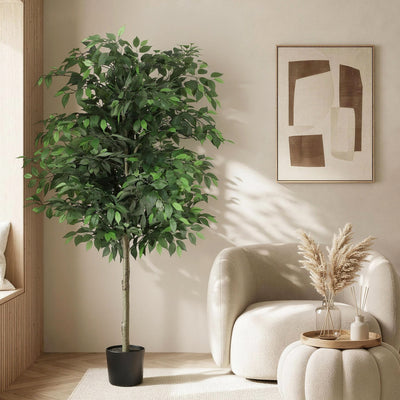 Artiss 180cm Artificial Ficus Tree Faux Trees Indoor Decor Artificial Plants Lifelike Plant 1.8M