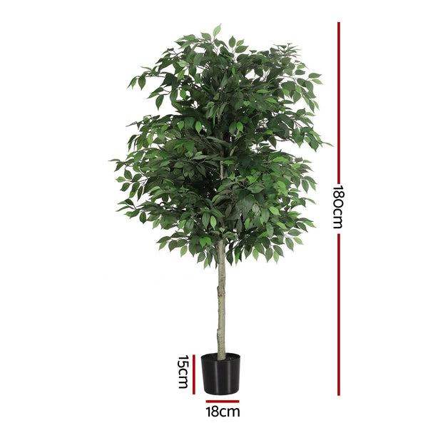 Artiss 180cm Artificial Ficus Tree Faux Trees Indoor Decor Artificial Plants Lifelike Plant 1.8M Awezingly