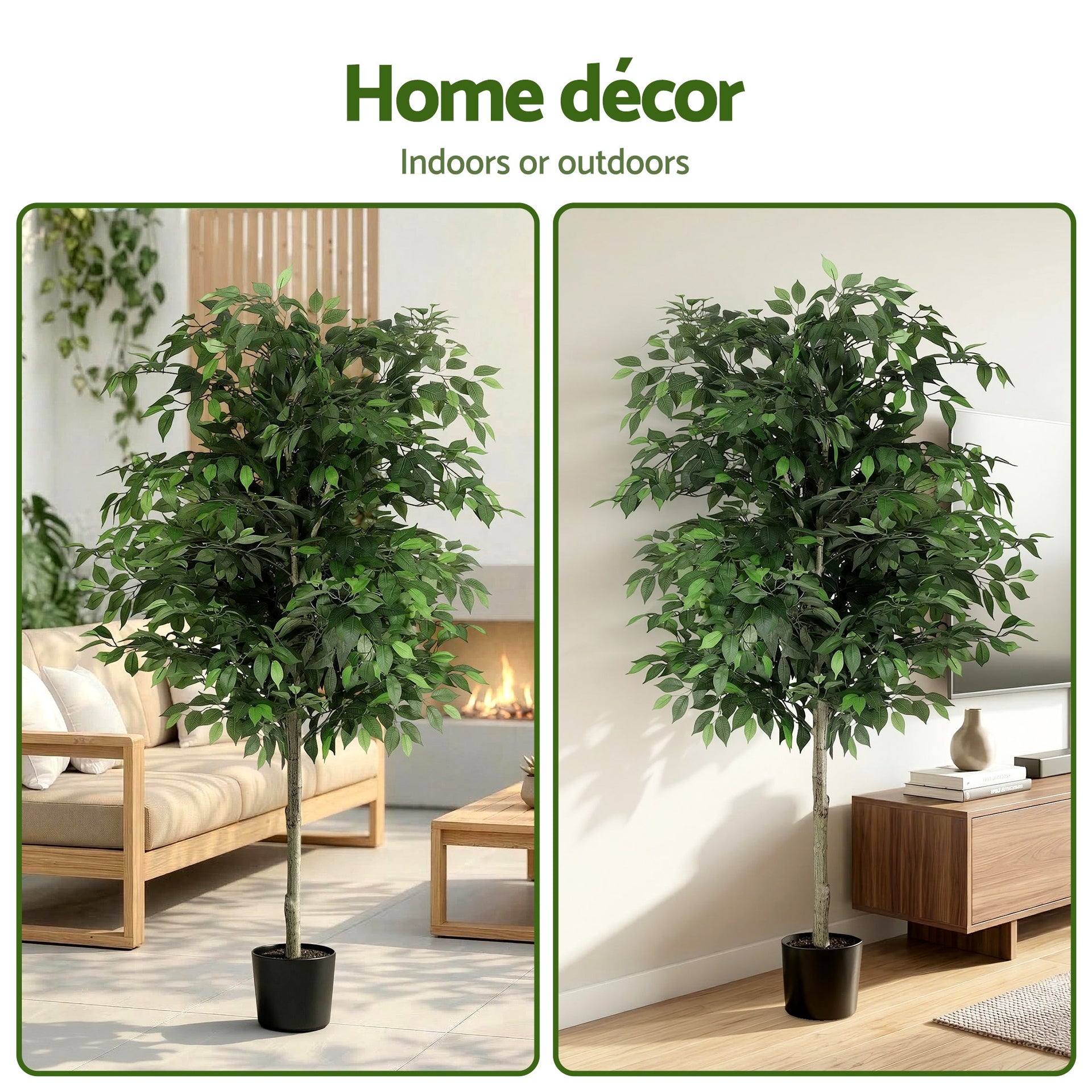 Artiss 180cm Artificial Ficus Tree Faux Trees Indoor Decor Artificial Plants Lifelike Plant 1.8M Awezingly
