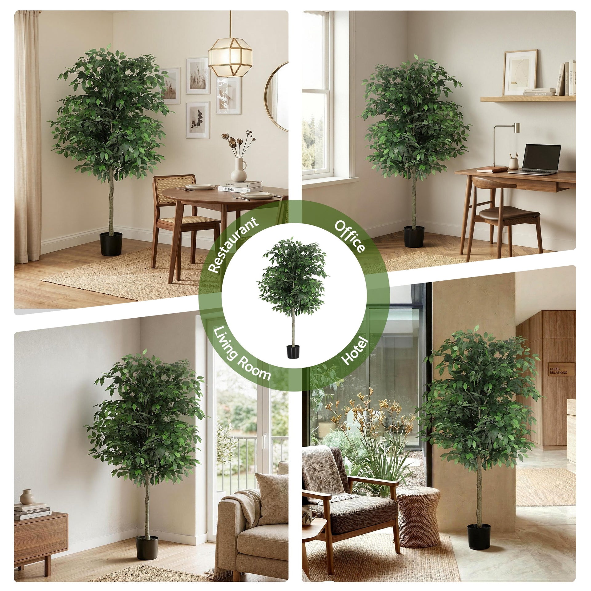 Artiss 180cm Artificial Ficus Tree Faux Trees Indoor Decor Artificial Plants Lifelike Plant 1.8M Awezingly