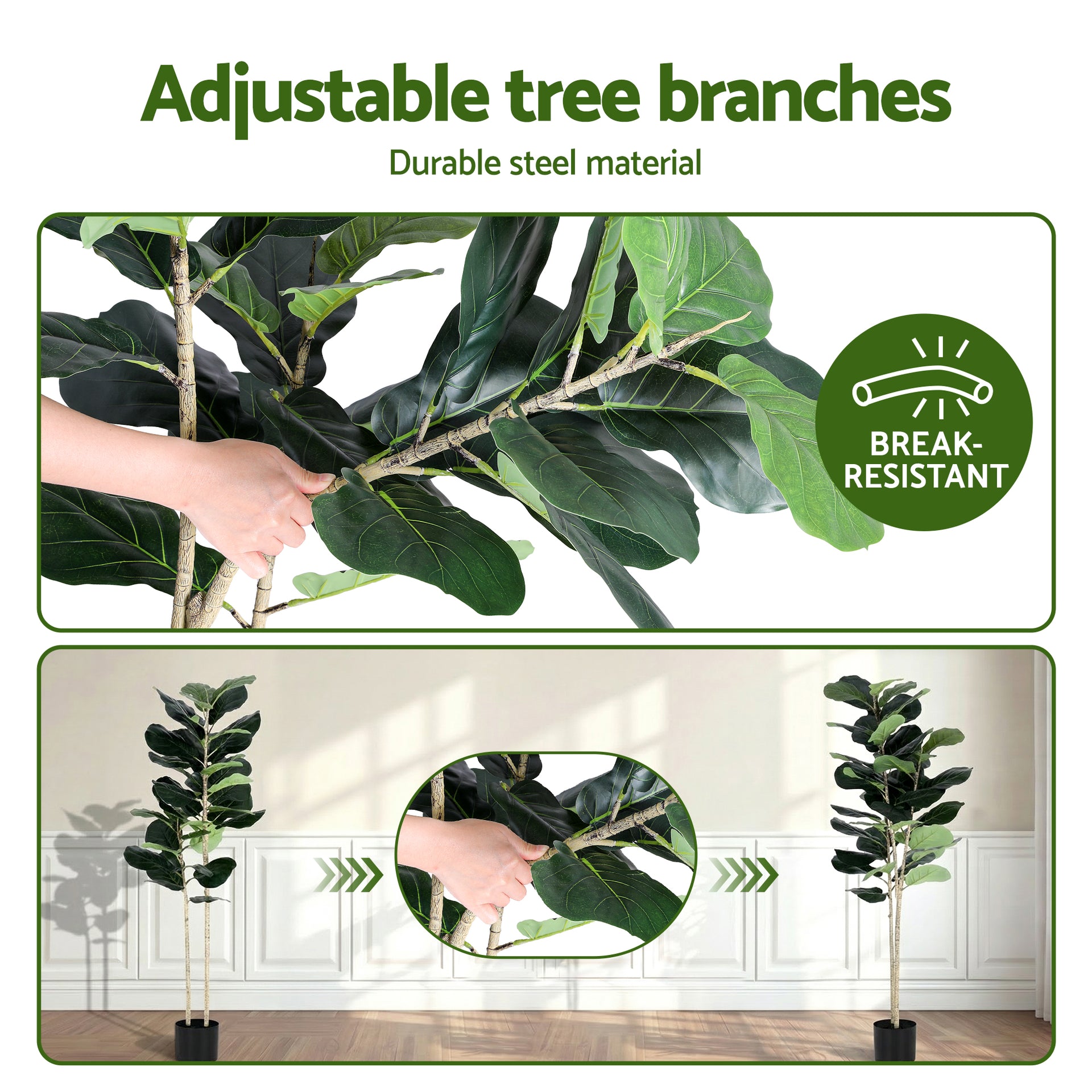 Artiss 150cm Artificial Fiddle Tree Faux Trees Indoor Decor Artificial Plants Lifelike Plant 1.5M Awezingly