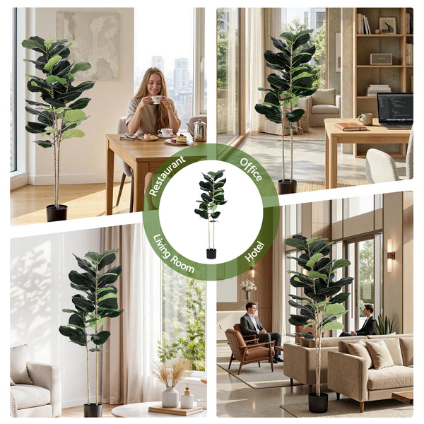 Artiss 150cm Artificial Fiddle Tree Faux Trees Indoor Decor Artificial Plants Lifelike Plant 1.5M Awezingly