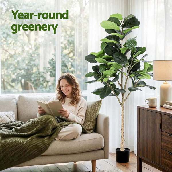 Artiss 180cm Artificial Fiddle Tree Faux Trees Indoor Decor Artificial Plants Lifelike Plant 1.8M Awezingly