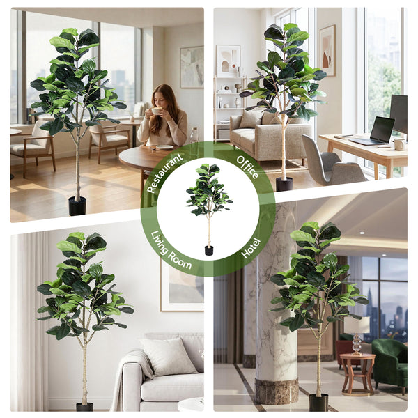 Artiss 180cm Artificial Fiddle Tree Faux Trees Indoor Decor Artificial Plants Lifelike Plant 1.8M Awezingly