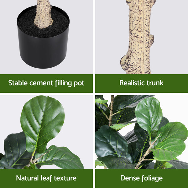 Artiss 180cm Artificial Fiddle Tree Faux Trees Indoor Decor Artificial Plants Lifelike Plant 1.8M Awezingly