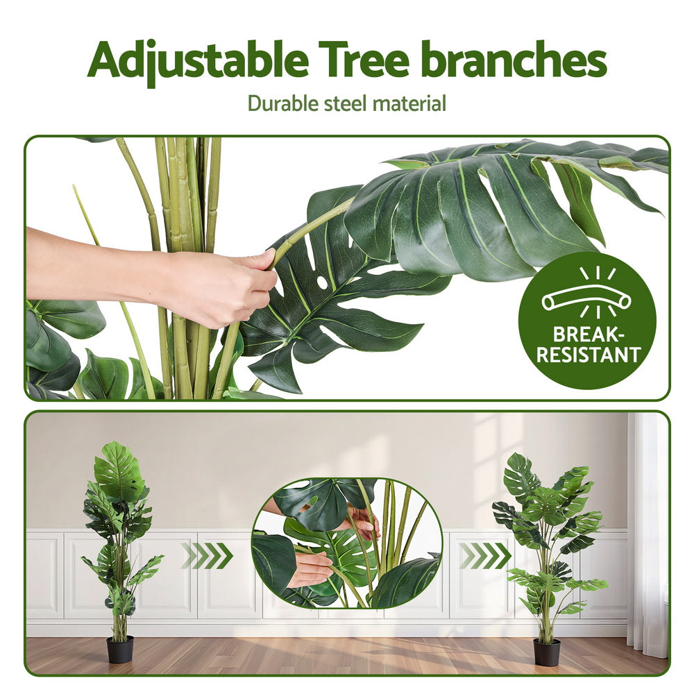 Artiss 140cm Artificial Monstera Tree Faux Trees Indoor Decor Artificial Plants Lifelike Plant 1.4M Artiss