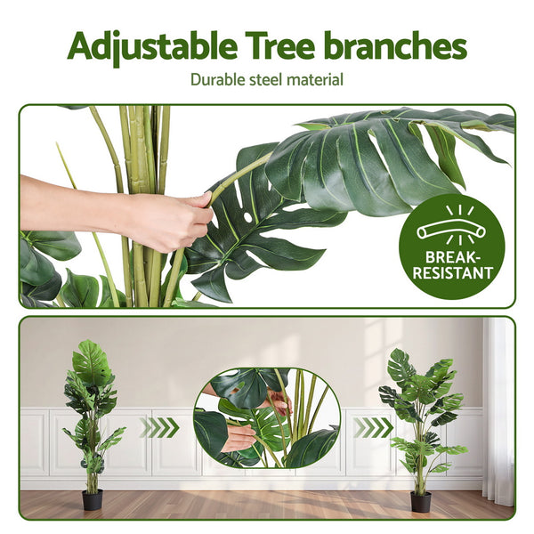 Artiss 140cm Artificial Monstera Tree Faux Trees Indoor Decor Artificial Plants Lifelike Plant 1.4M Artiss
