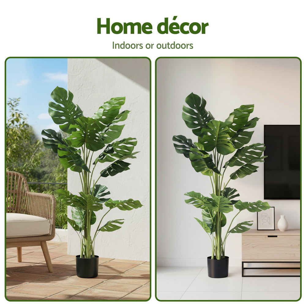 Artiss 140cm Artificial Monstera Tree Faux Trees Indoor Decor Artificial Plants Lifelike Plant 1.4M Artiss