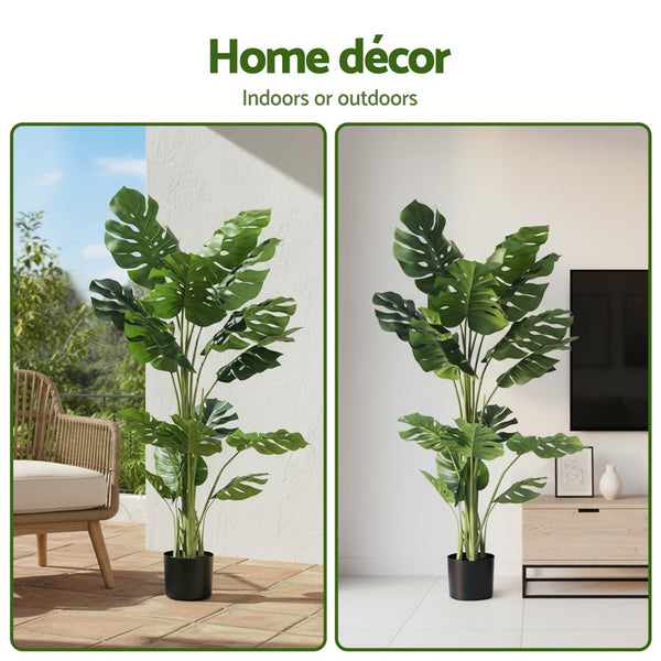 Artiss 140cm Artificial Monstera Tree Faux Trees Indoor Decor Artificial Plants Lifelike Plant 1.4M Artiss