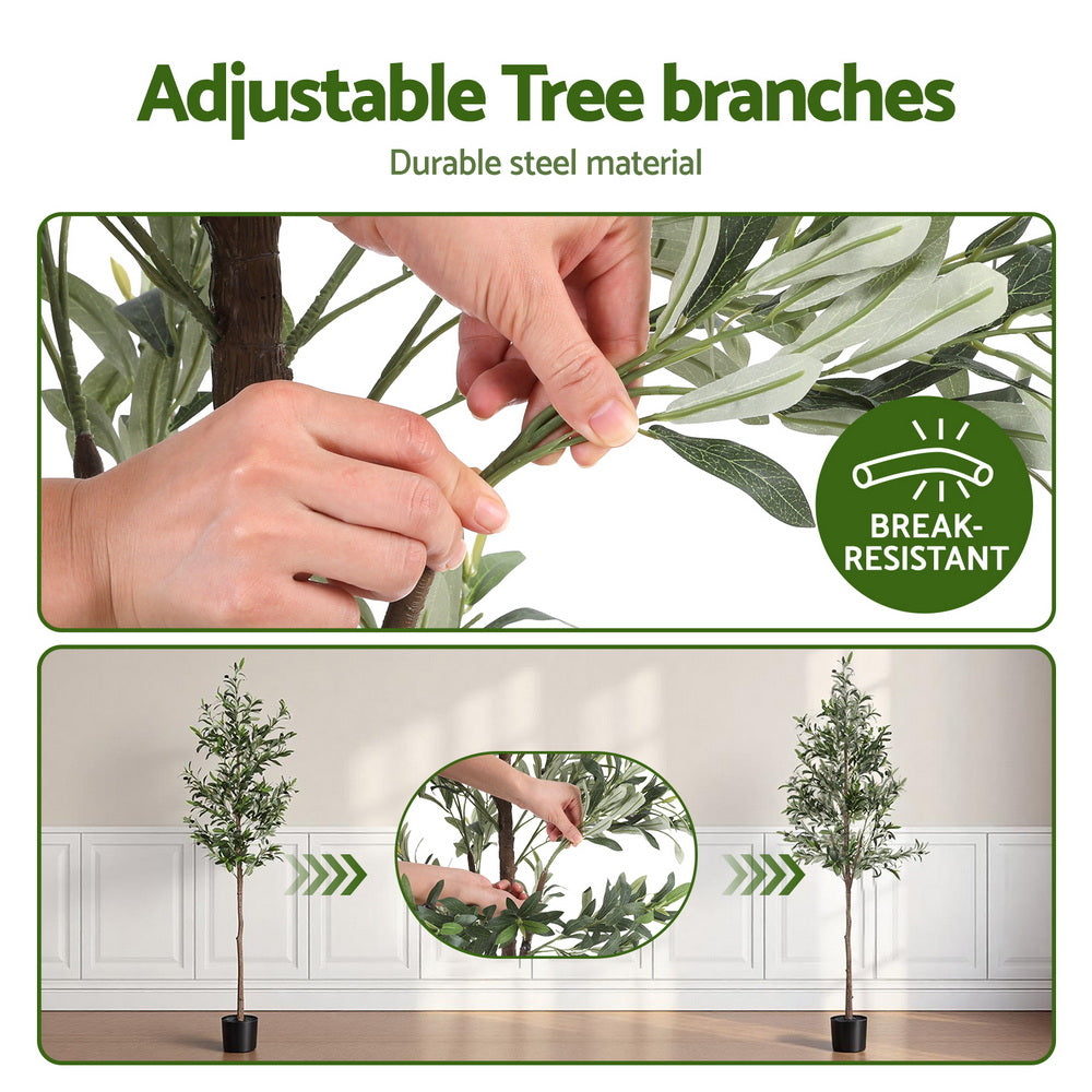 Artiss 180cm Artificial Olive Tree Faux Trees Indoor Decor Artificial Plants Lifelike Plant 1.8M Awezingly
