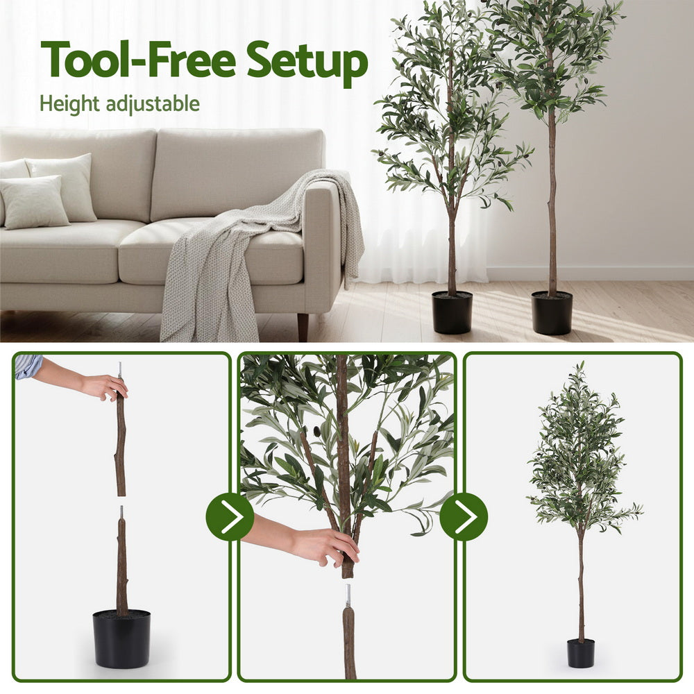 Artiss 180cm Artificial Olive Tree Faux Trees Indoor Decor Artificial Plants Lifelike Plant 1.8M Awezingly