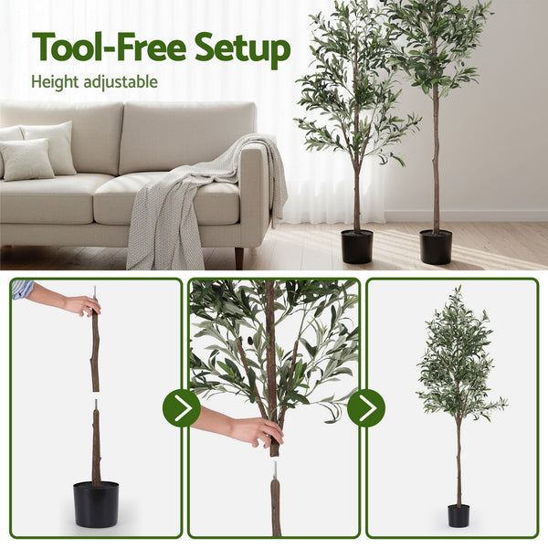 Artiss 180cm Artificial Olive Tree Faux Trees Indoor Decor Artificial Plants Lifelike Plant 1.8M Awezingly