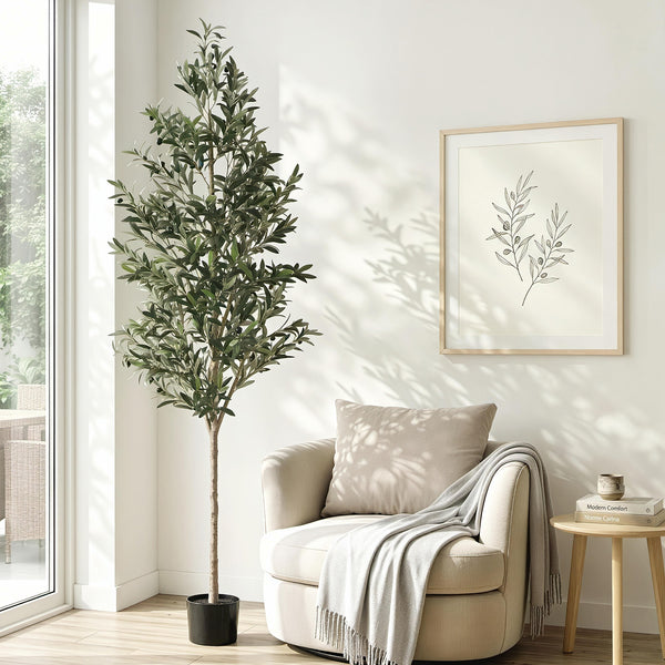 Artiss 210cm Artificial Olive Tree Faux Trees Indoor Decor Artificial Plants Lifelike Plant 2.1M Awezingly