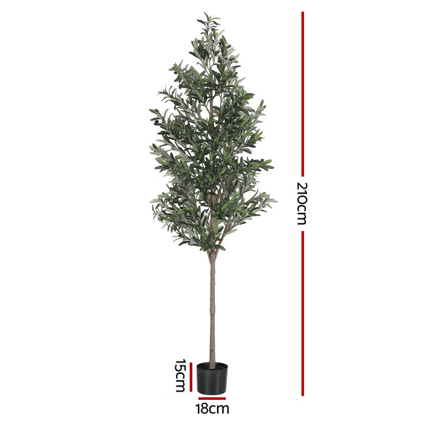 Artiss 210cm Artificial Olive Tree Faux Trees Indoor Decor Artificial Plants Lifelike Plant 2.1M Awezingly