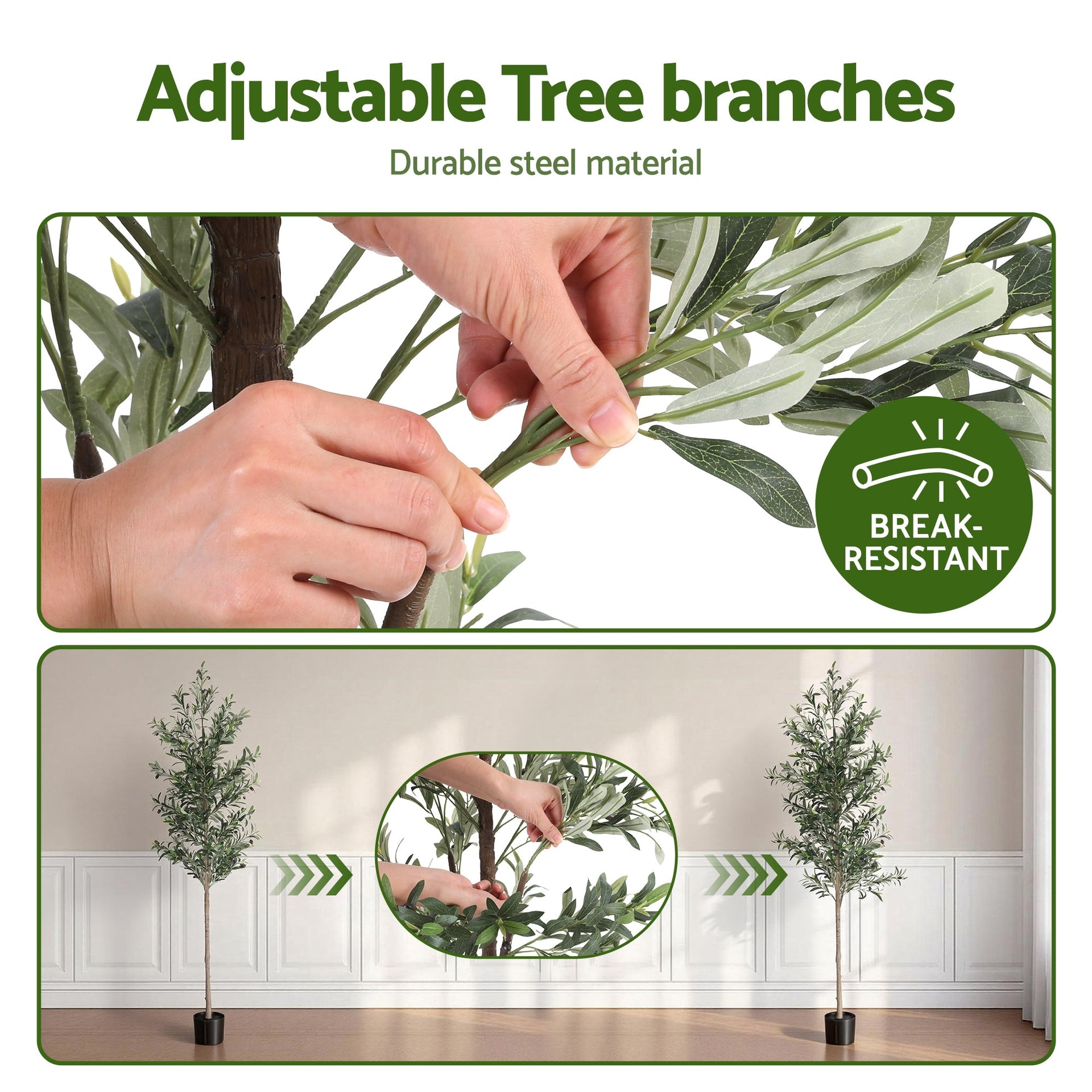 Artiss 210cm Artificial Olive Tree Faux Trees Indoor Decor Artificial Plants Lifelike Plant 2.1M Awezingly