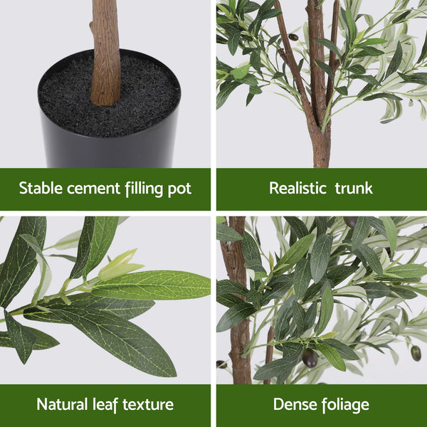 Artiss 210cm Artificial Olive Tree Faux Trees Indoor Decor Artificial Plants Lifelike Plant 2.1M Awezingly