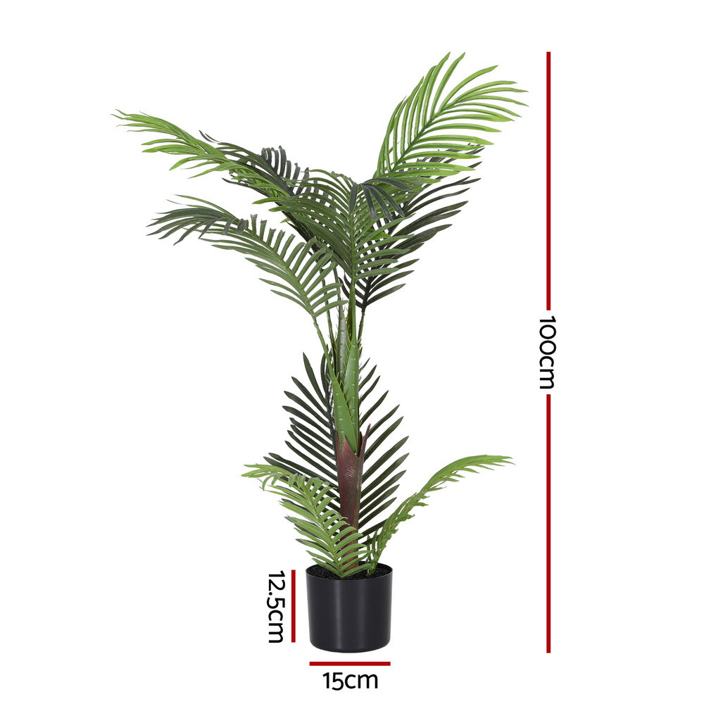 Artiss 100cm Artificial Palm Tree Faux Trees Indoor Decor Artificial Plants Lifelike Plant Artiss