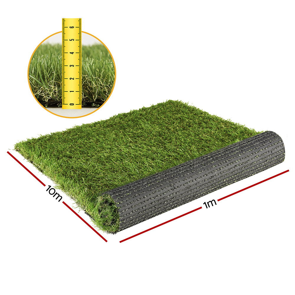 Prime Turf Artificial Grass 35mm 1mx10m Synthetic Fake Lawn Turf Plastic Plant 4-coloured Primeturf