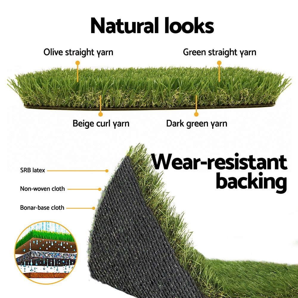 Primeturf Artificial Grass 45mm 2mx5m Synthetic Fake Lawn Turf Plastic Plant 4-coloured Primeturf