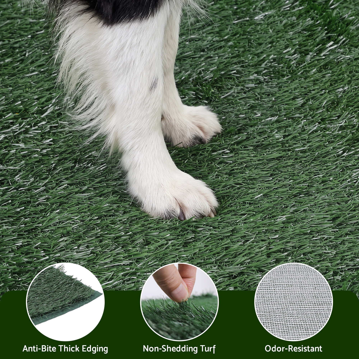 Prime Turf Foldable Dog Grass Potty Pad High Wall Tray for Apartment Balcony RV travel L Awezingly