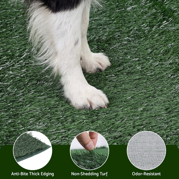Prime Turf Foldable Dog Grass Potty Pad High Wall Tray for Apartment Balcony RV travel L Awezingly