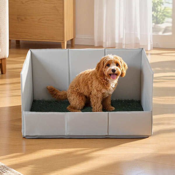 Prime Turf Foldable Dog Grass Potty Pad High Wall Tray for Apartment Balcony RV travel Awezingly