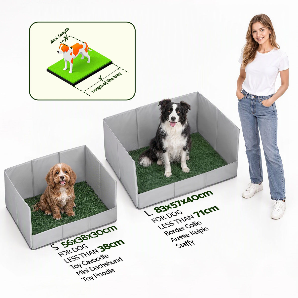 Prime Turf Foldable Dog Grass Potty Pad High Wall Tray for Apartment Balcony RV travel Awezingly