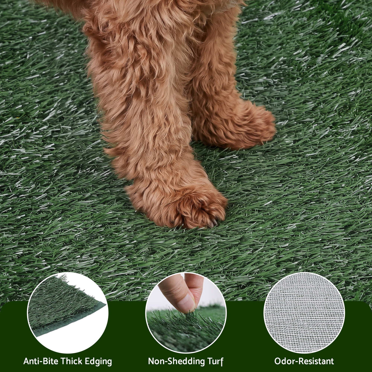 Prime Turf Foldable Dog Grass Potty Pad High Wall Tray for Apartment Balcony RV travel Awezingly