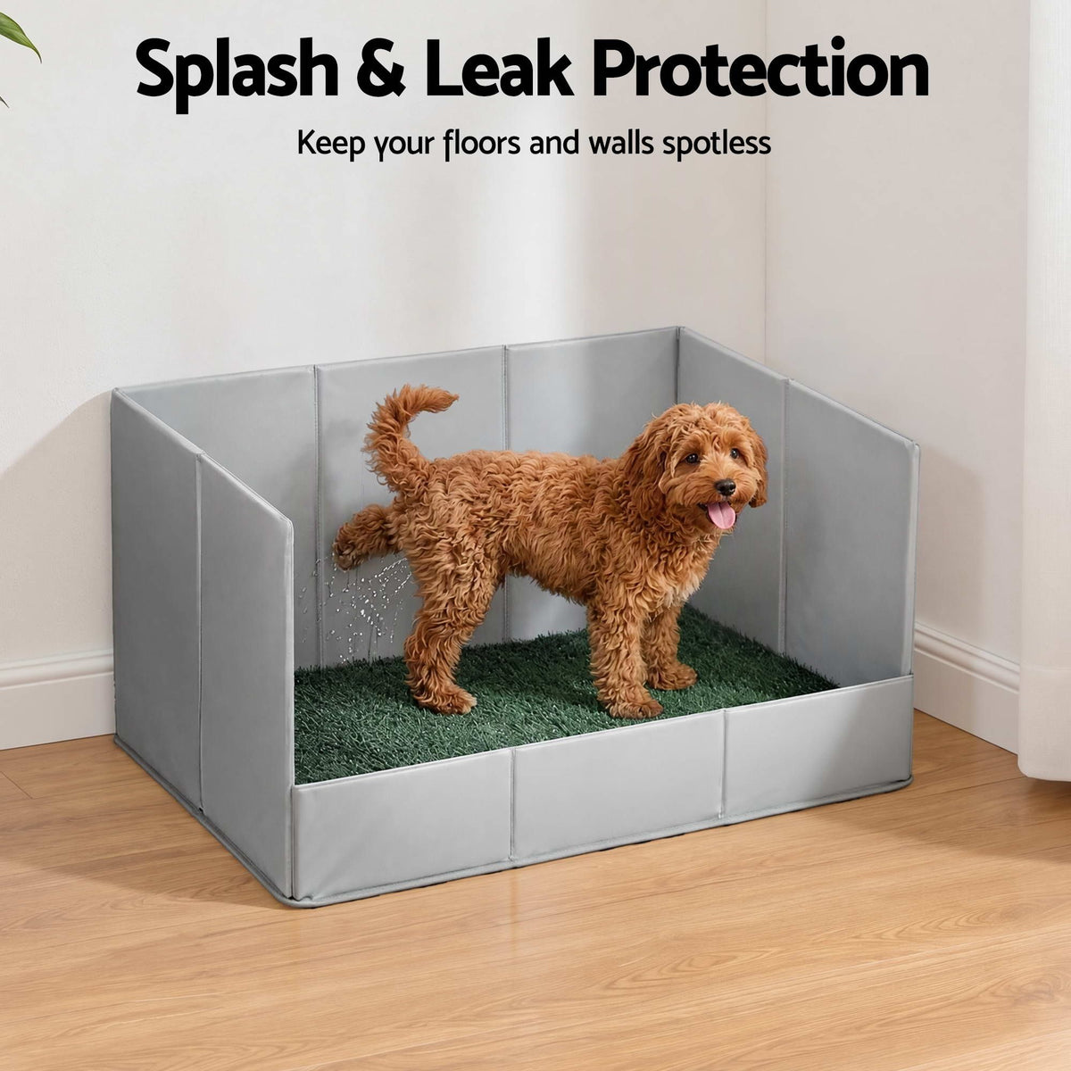 Prime Turf Foldable Dog Grass Potty Pad High Wall Tray for Apartment Balcony RV travel Awezingly