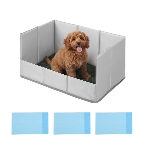 Prime Turf Foldable Dog Grass Potty Pad High Wall Tray for Apartment Balcony RV travel Awezingly