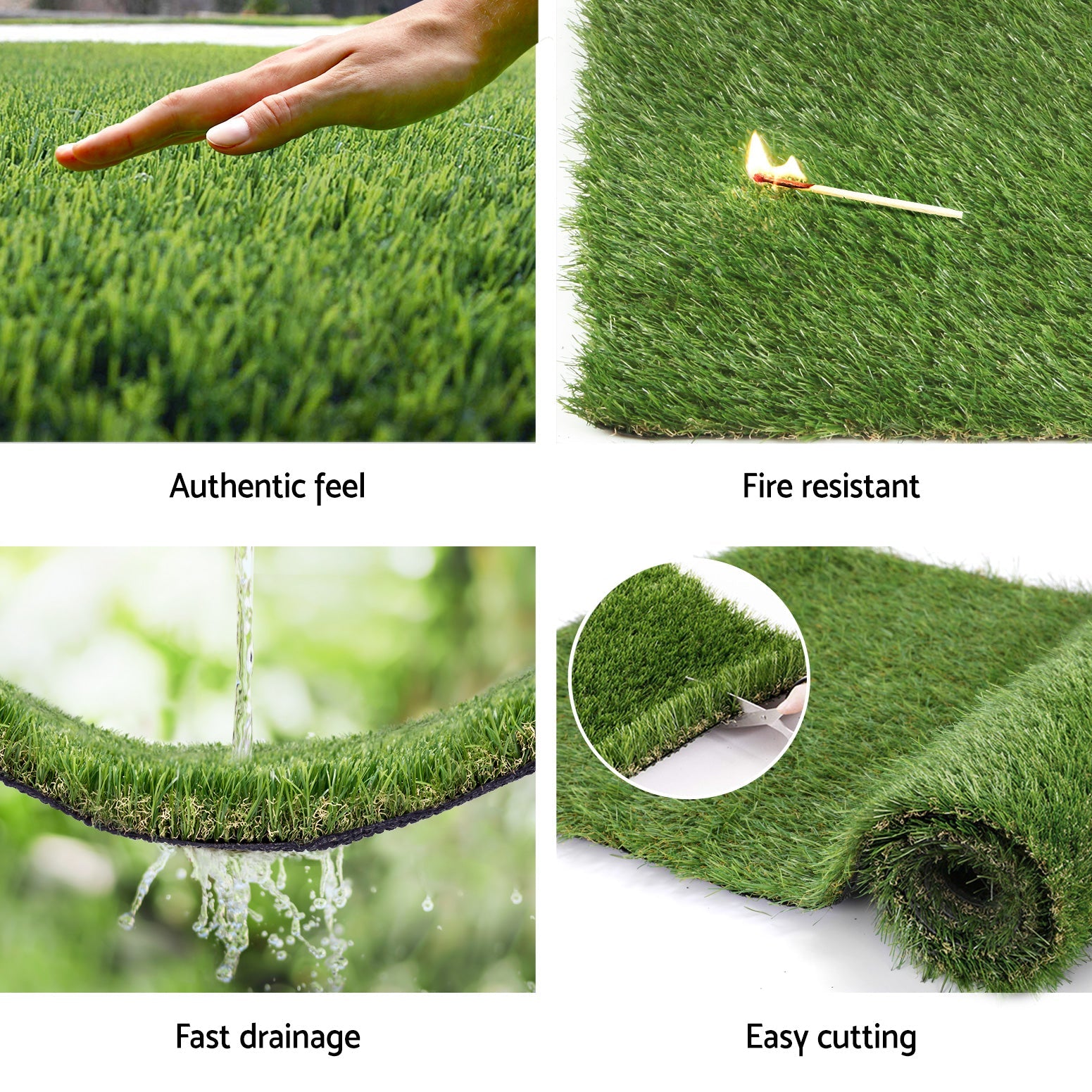 Primeturf Artificial Grass 30mm 2mx5m 30SQM Synthetic Fake Lawn Turf Plastic Plant 4-coloured Primeturf