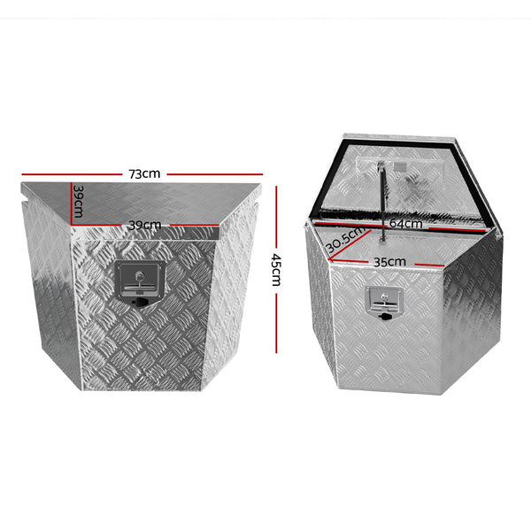 Giantz Aluminium Ute Tool Box Storage Lock Box Ute Trailer Vehicle Truck Giantz