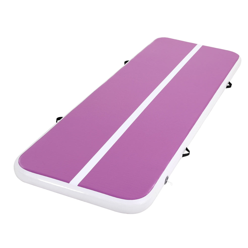 Everfit 3M Air Track Gymnastics Tumbling Exercise Yoga Mat W/ Pump Inflatable Purple Everfit