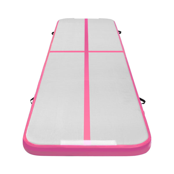 Everfit 4M Air Track Gymnastics Tumbling Exercise Cheerleading Mat Inflatable Pink Everfit