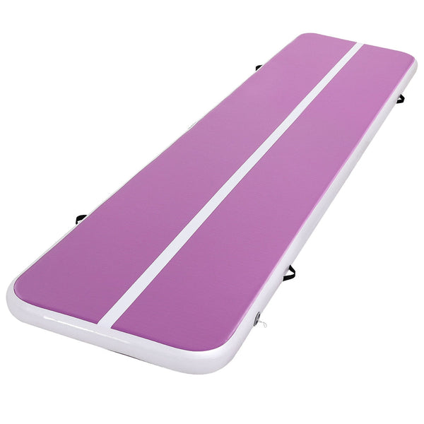 Everfit 4M Air Track Gymnastics Tumbling Exercise Yoga Mat W/ Pump Inflatable Purple Everfit
