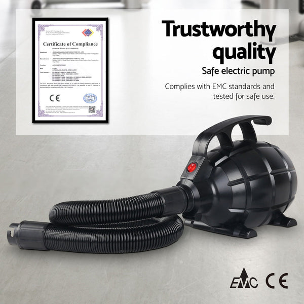 Everfit 4M Air Track Gymnastics Tumbling Exercise Yoga Mat W/ Pump Inflatable Purple Everfit