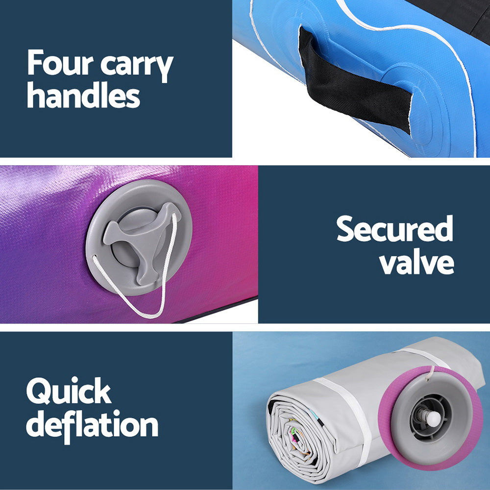 Everfit 6M Air Track Mat Inflatable Gymnastics Tumbling Mat W/ Pump Colourful Everfit